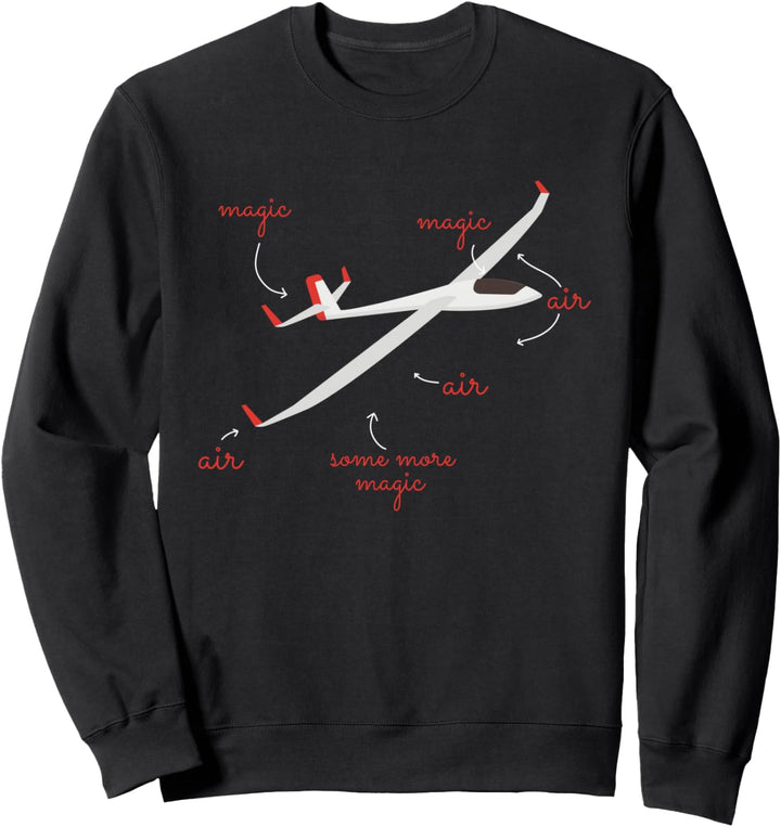Wieso Segelflieger Piloten fliegen Magie Herren Damen Kinder Sweatshirt