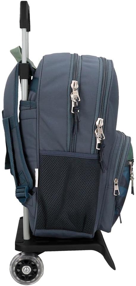 Pepe Jeans Tom Schulrucksack mit Zwei Fächern Blau Rucksack 40 + Trolley, Rucksack 40 + Trolley