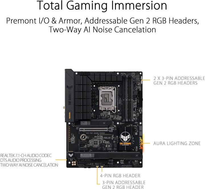 ASUS TUF GAMING B760-PLUS WIFI D4 Mainboard Sockel Intel LGA 1700 (Intel B760, ATX, DDR4 Speicher, P