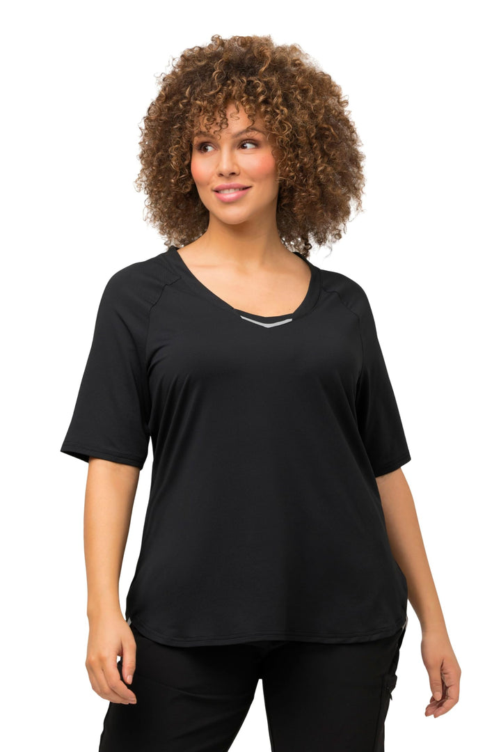 Ulla Popken Damen T-Shirts 42-44 Schwarz, 42-44 Schwarz
