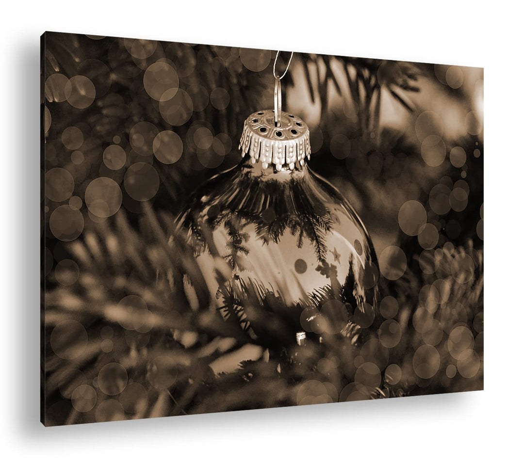deyoli Weihnachtlicher Schmuck Effekt: Sepia Format: 80x60 als Leinwandbild, Motiv fertig gerahmt au