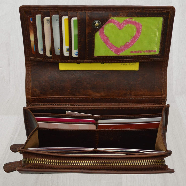 flevado Italy Pedro Design - Leder Damen Portemonnaie German Design geöltes Volleder