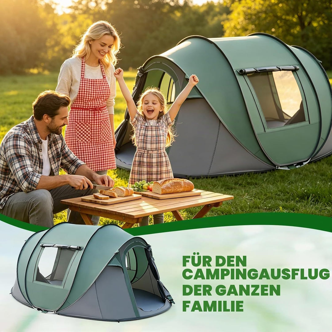 Camping Zelt, Pop Up Zelt 4-5 Personen, Automatisches Aufstellzelt in 3 Sekunden, Wurfzelte Wasserdi