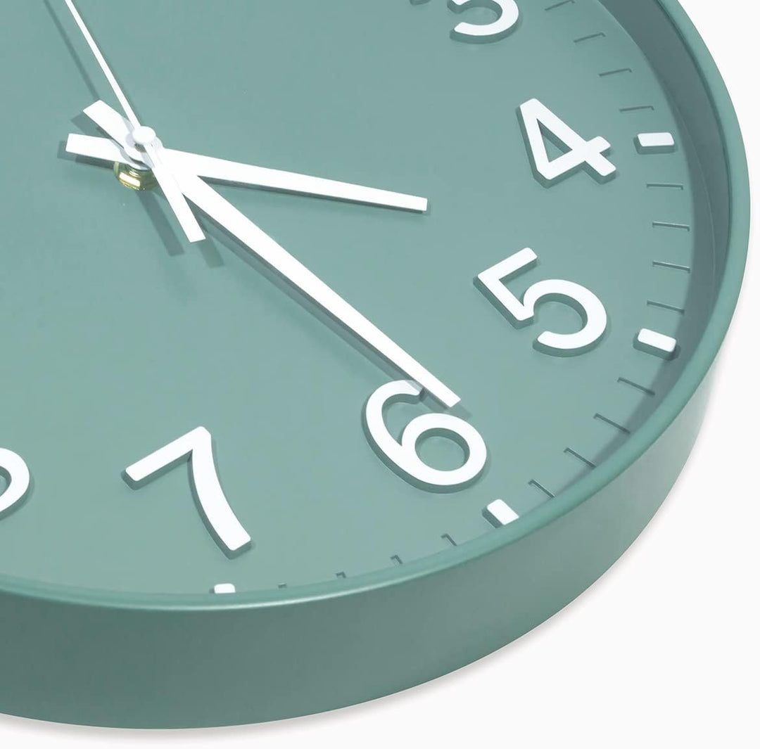 HZDHCLH 30cm Lautlos Wanduhr Schleichende Sekunde mit Arabisch Ziffer ohne Ticken für Dekoration Woh