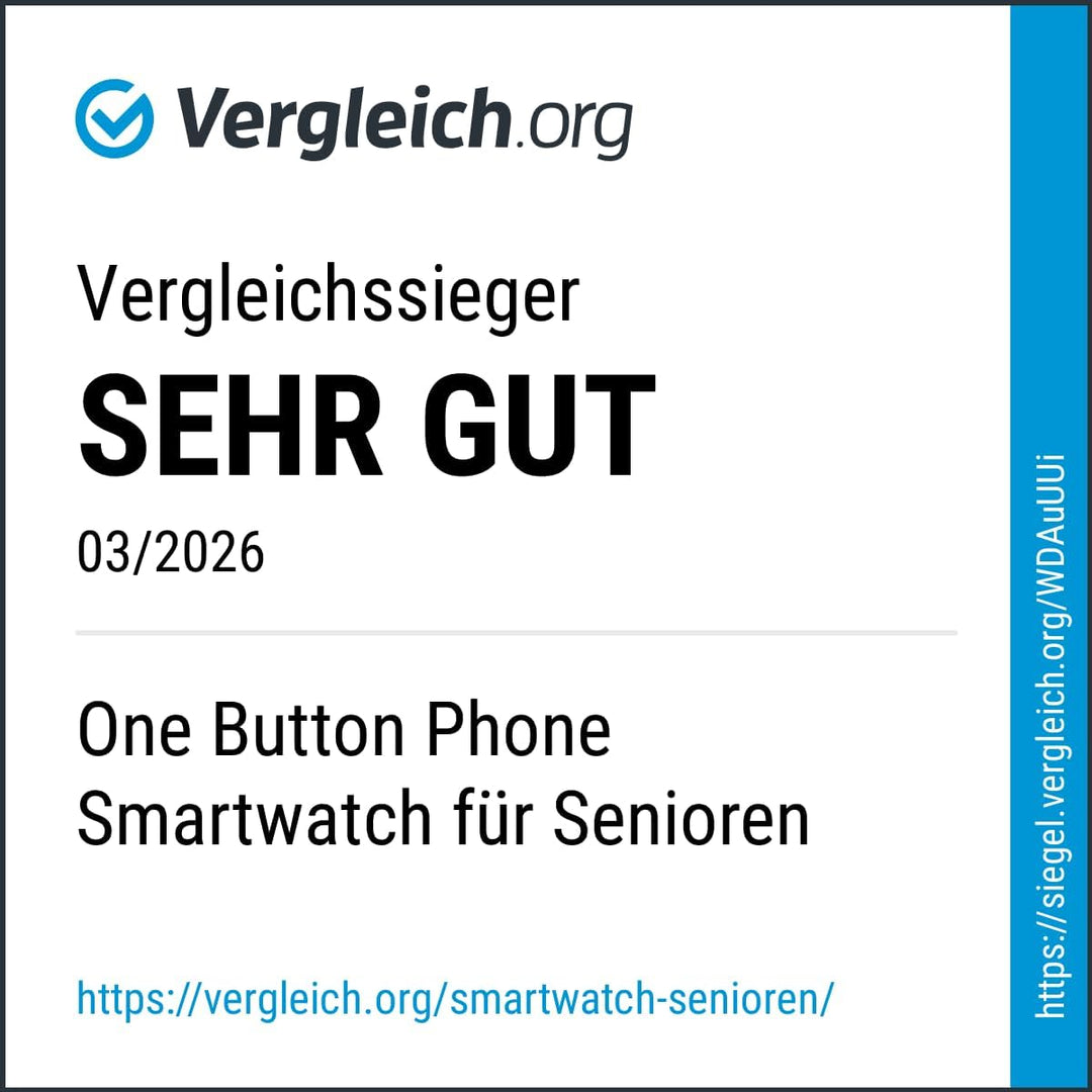 one button phone - Notfall- und Sicherheitsuhr für Senioren mit Notrufknopf und SOS-Funktion, Sturze