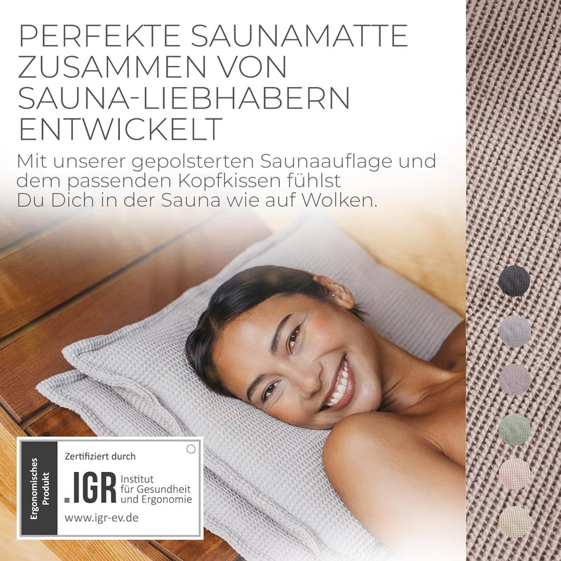 SAUNASOFA® von BADESOFA® – Premium Sauna-Matte & Sauna-Kissen | Made in EU | Sauna-Set hitzebeständi