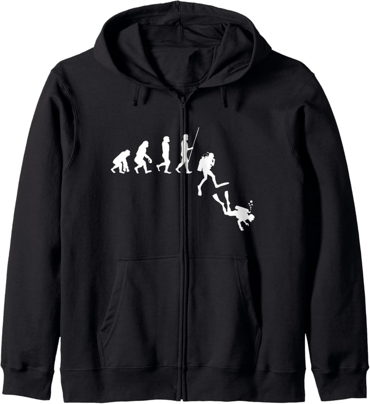 Tauchen Evolution | Menschen Entwicklung Taucher Geschenk Kapuzenjacke