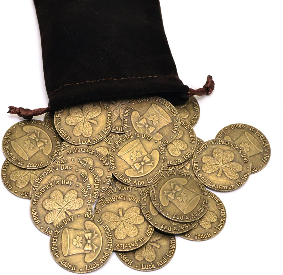 ZUCOS St. Patrick's Day-Münzen, Goldmünzen-Set, Metall Goldtaler Deko Dublonen für DND Brettspiele,