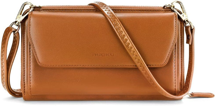 nuoku Geldbörse Damen mit RFID, Kleine Portemonnaie Damen mit Kreditkarten Etuis, Handytasche zum Um