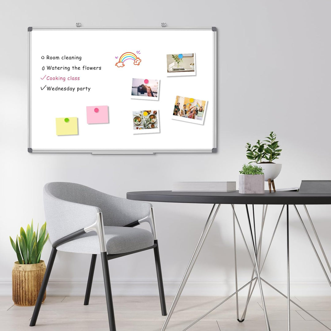 DOLLAR BOSS Magnetisches Whiteboard, 45X60CM Magnettafel Magnetpinnwand mit 2 Whiteboard Stifte, 8 M