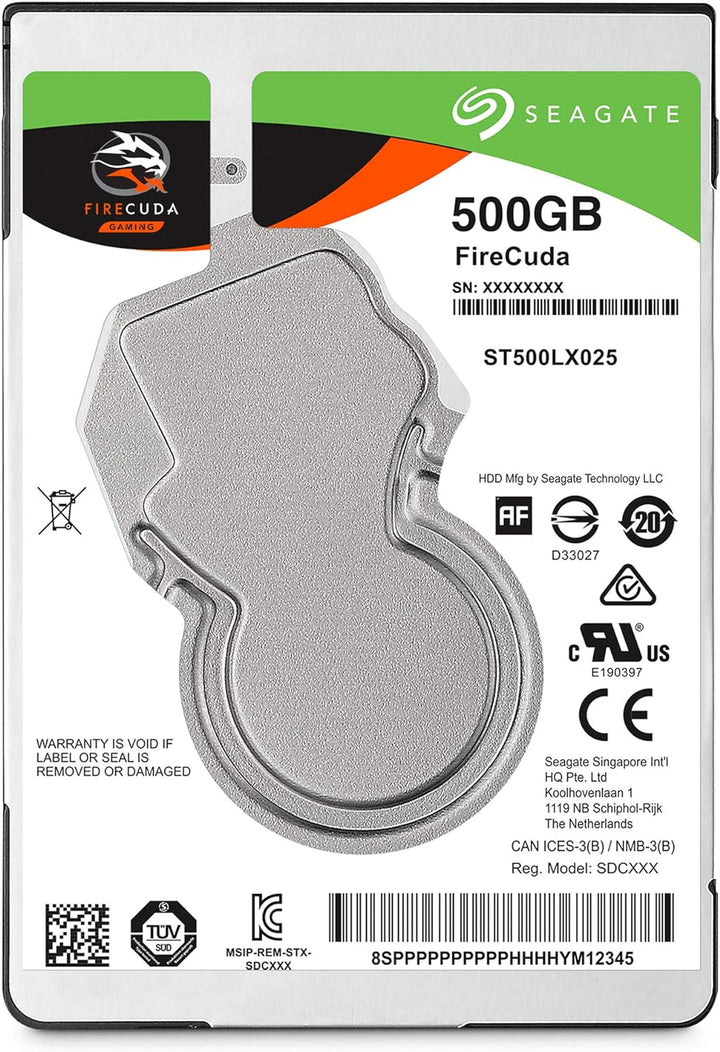 Seagate FireCuda, interne Hybrid Festplatte 500 GB, 2.5 Zoll, 64 MB Cache, Sata 6 Gb/s, inkl. 3 Jahr