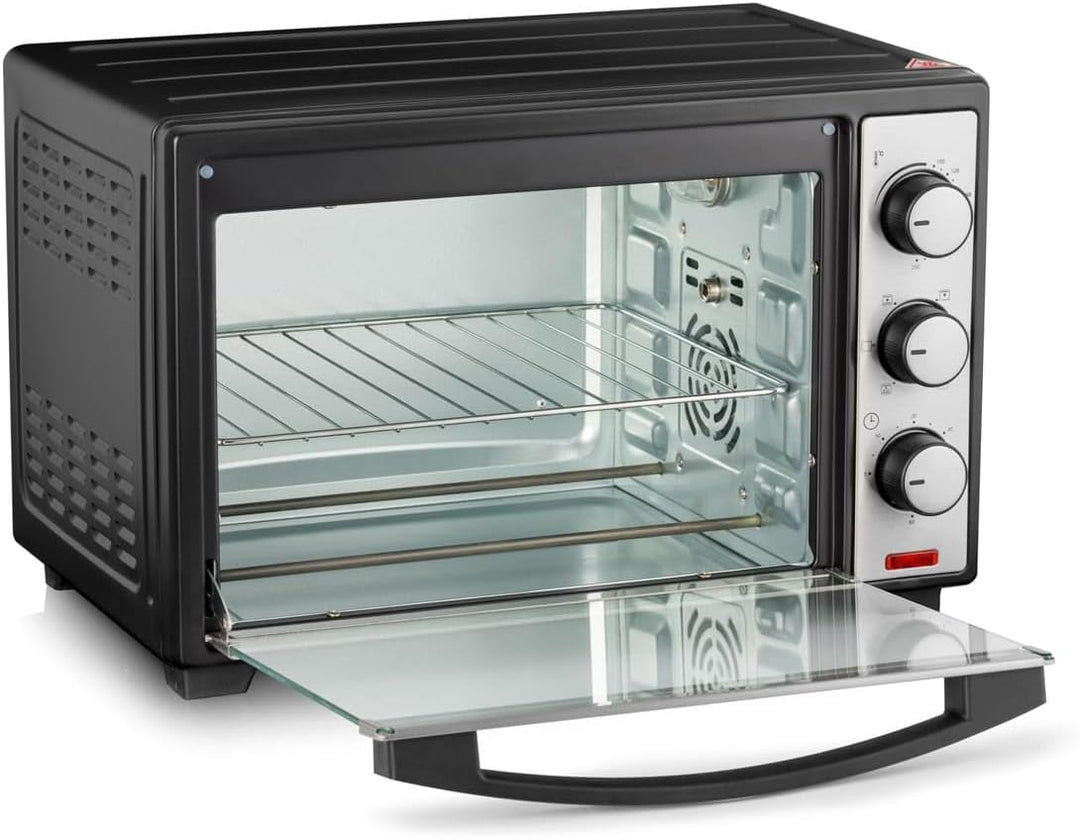 Koliber SUPERMAX X 2000W Mini Backofen 25L Umluft Drehspiess Pizzaofen Tischbackofen Edelstahl 1600W