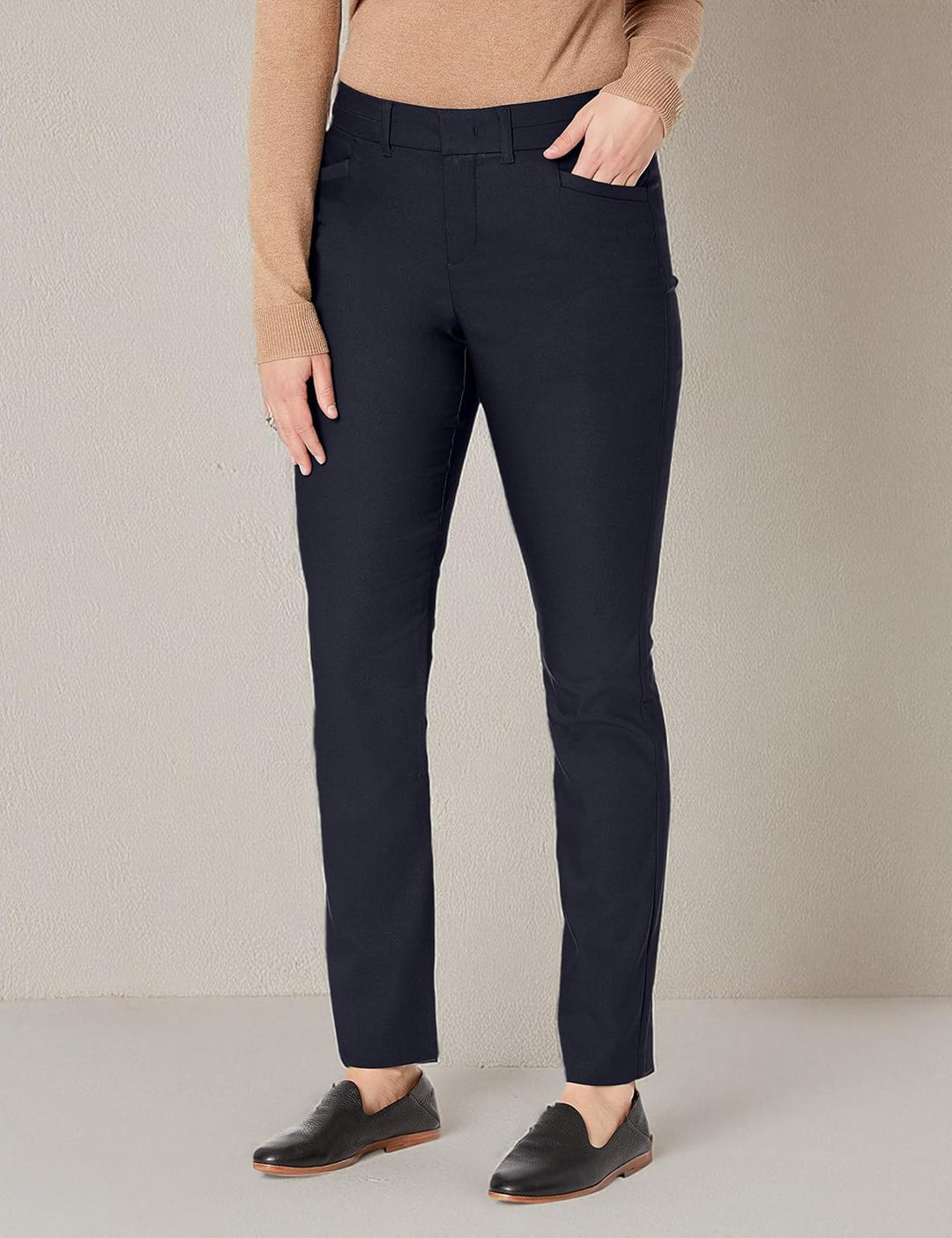 Gloria Vanderbilt Damen Haven Straight Trouser Hose 32 Kurz Midnight, 32 Kurz Midnight