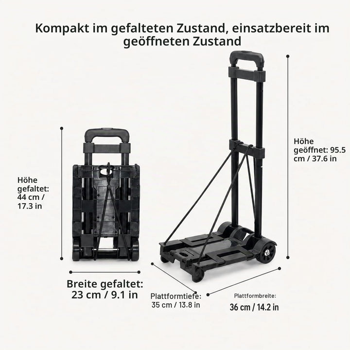Sackkarre klappbar Aluminium Transport und Handkarre Transportkarre mit ausziehbarem Griff belastbar