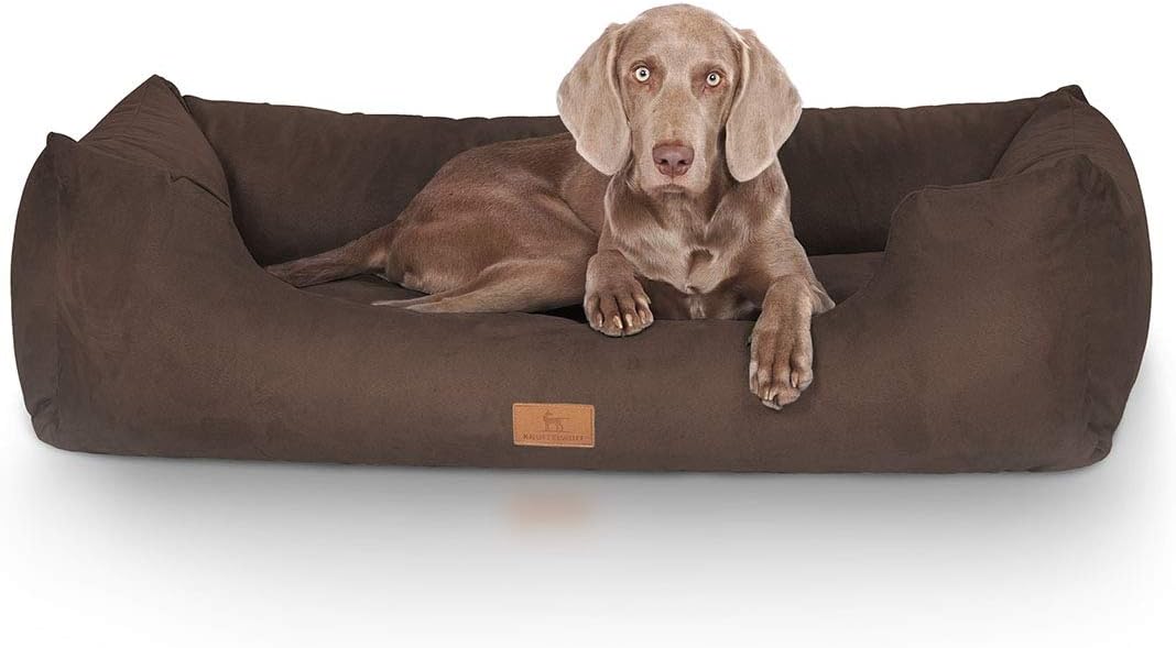 Knuffelwuff Hundebett Dreamline aus Velours XL 105 x 75cm Braun