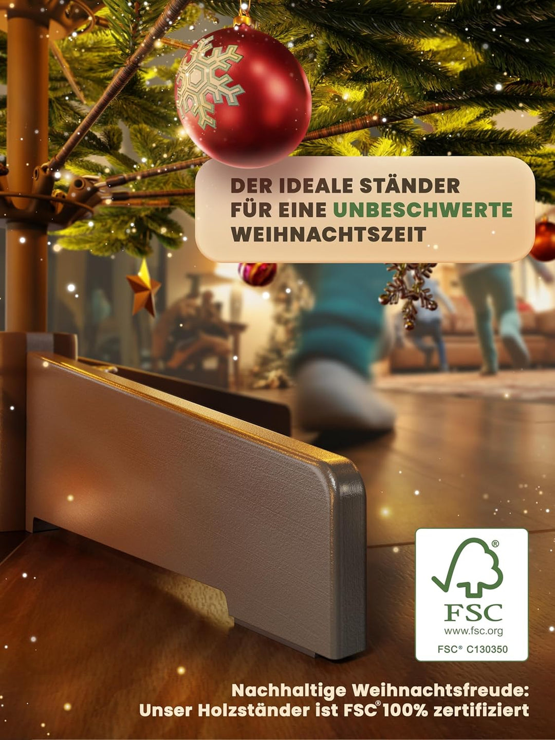 Weihnachtsbaum künstlich [100% Spritzguss] - Naturgetreuer Tannenbaum mit Stabiler Spitze | Premium