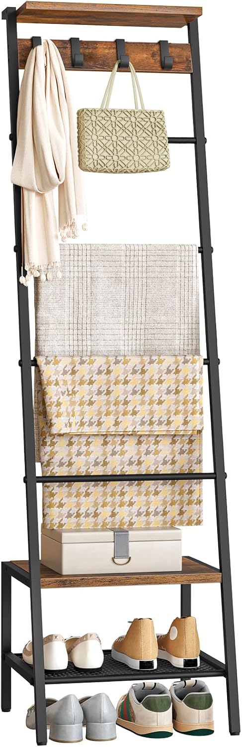HOOBRO Handtuchleiter, Handtuchhalter mit 4 Ebenen für Wohnzimmer und Schlafzimmer, Dekoratives Leit