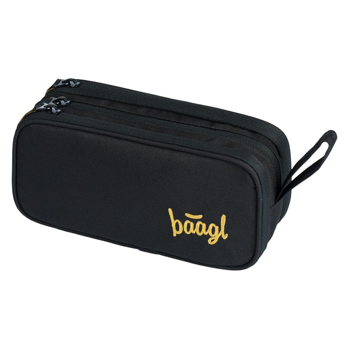 Federmäppchen Schule Federmappe mit 3 Fächer Federtasche Kinder - Big Black, Big Black