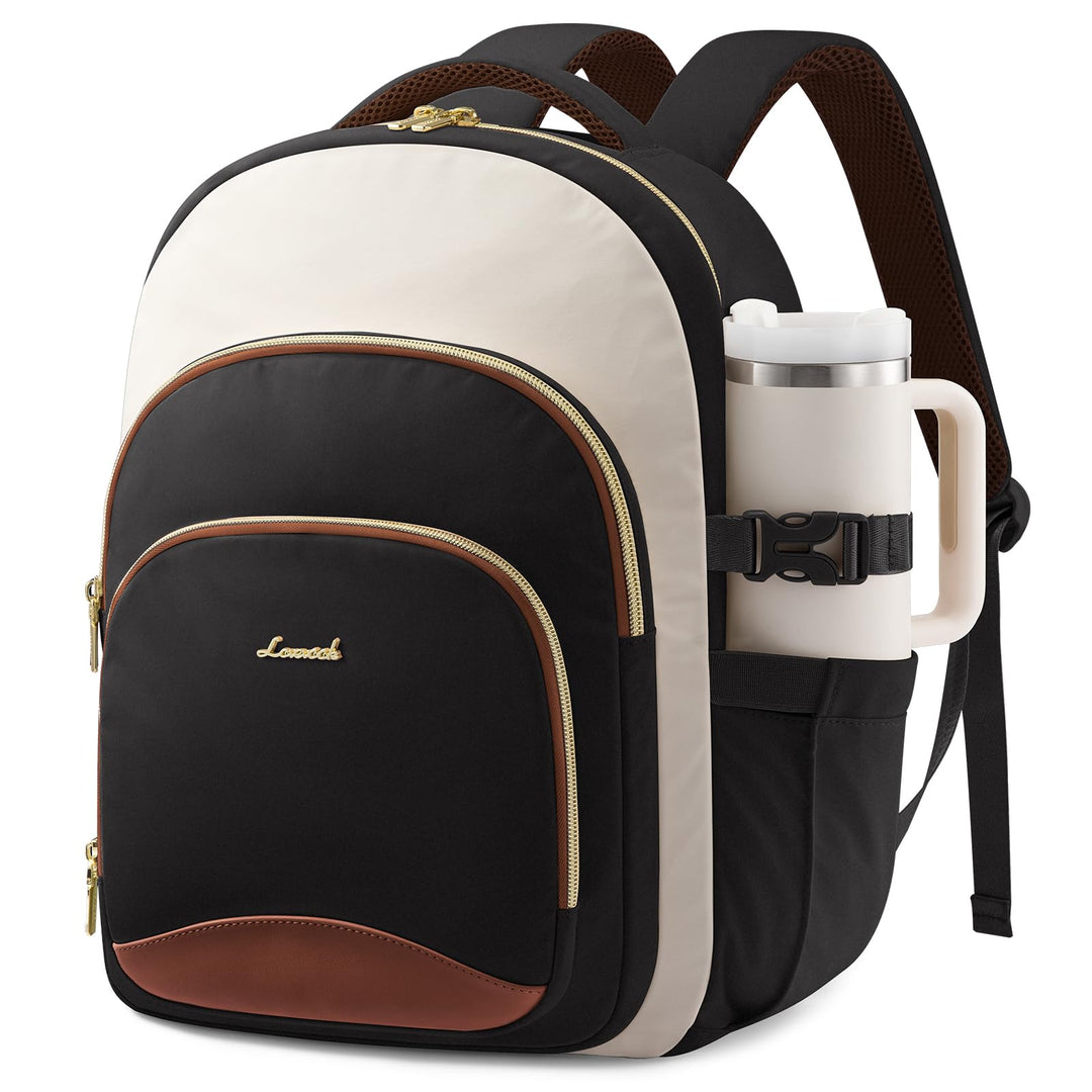 LOVEVOOK Rucksack Damen, 15,6 Zoll Laptop Schulrucksack Wasserdicht, Schultasche Teenager Backpack W