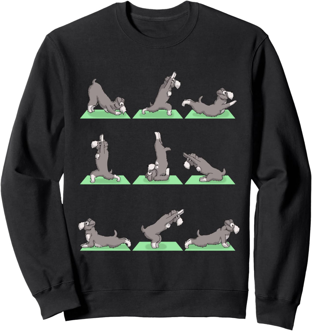 Schnauzer Dog Yoga Pose Zen Cute Workout Exercise Yogi Funny Sweatshirt