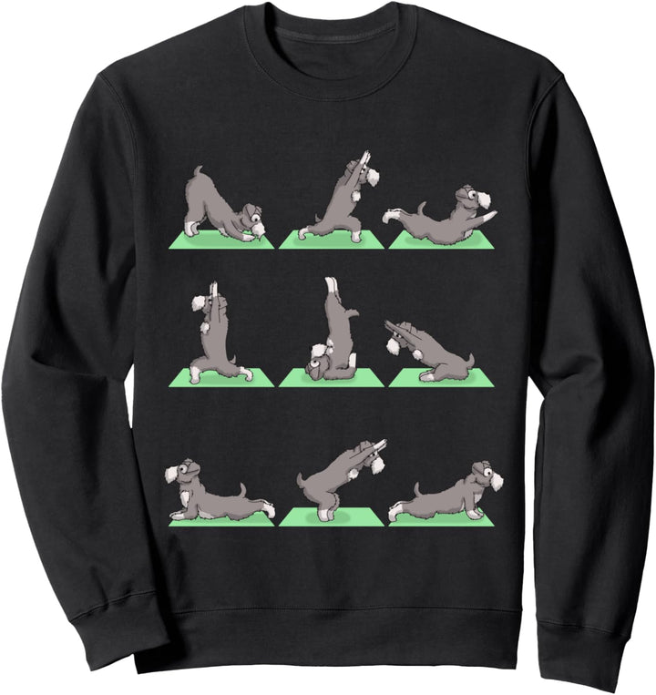 Schnauzer Dog Yoga Pose Zen Cute Workout Exercise Yogi Funny Sweatshirt