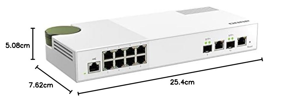 QNAP QSW-M2108-2C - 2 x 10GbE SFP+/RJ45 Combo Ports & 8 x 2.5GbE (RJ45) Ports - Entry-level 10GbE an