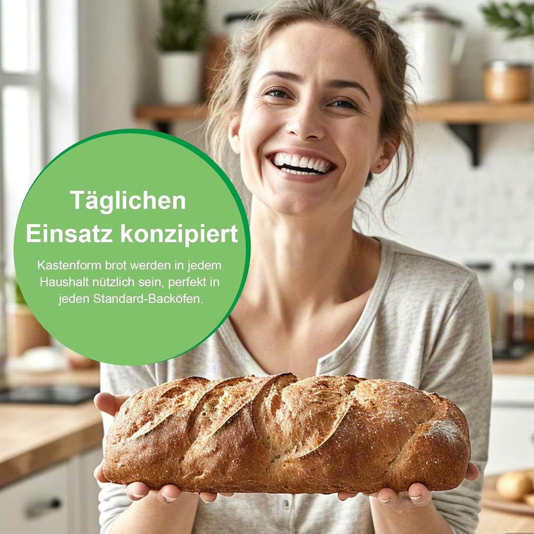 Auddemg Perforierte Kastenform Kuchen 2er-Pack, 20/25 cm, Rechteckig Brotbackform aus Eloxiertes Alu