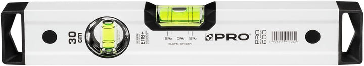 PRO600 Wasserwaage 30cm mit 2% Gefälle - Ergonomischen Profil und ERS+ (Easy Reading System) Präzise
