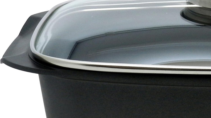 ELO Alucast Bräter 22cm mit Glasdeckel und Aromaknopf, ELODUR® Select Antihaftversiegelung, backofen