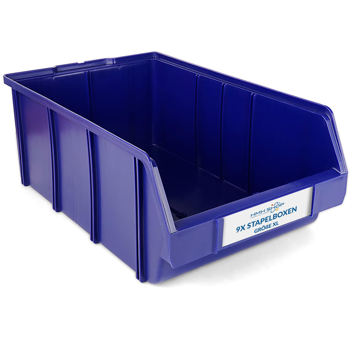 HMH Stapelboxen der Grösse XL 489x304x185mm für dein Kleinteilelager, Sortierkisten in 5 Farben, Zub