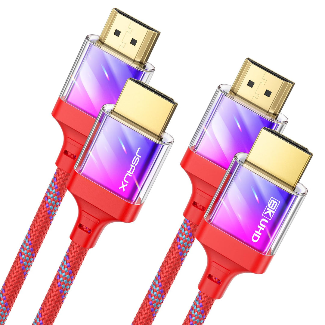 JSAUX 8K HDMI Kabel 1Meter 2-Stück | 4K & 8K HDMI 2.1 Kabel 48Gbps High Speed HDMI | 4K@120Hz 144Hz,