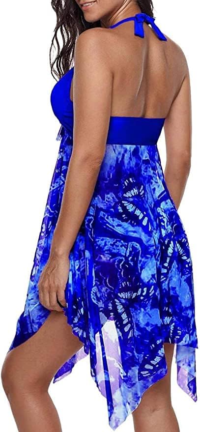 CIZEUR Tankini Damen Bauchweg Grosse Grössen mit Short Badeanzug Blumendruck Push up Beachwear Swim