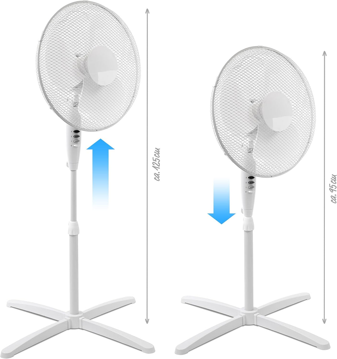 ito electronics ito Standventilator 40 cm Durchmesser weiss-oszillierend + 3 Geschwindigkeiten einst