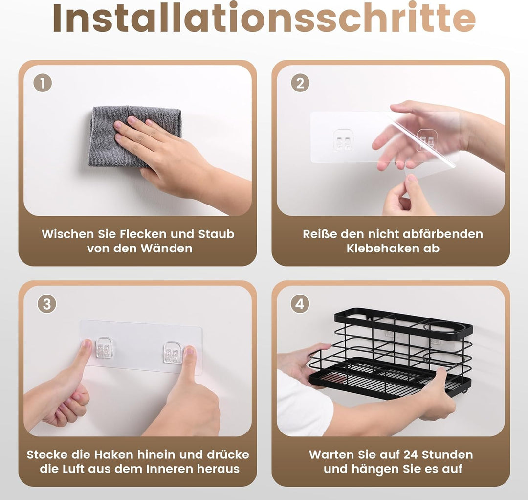 VITVITI Fönhalter ohne Bohren, Haartrocknerhalter aus Metall, Föhn Halterung Wand mit Schrauben und