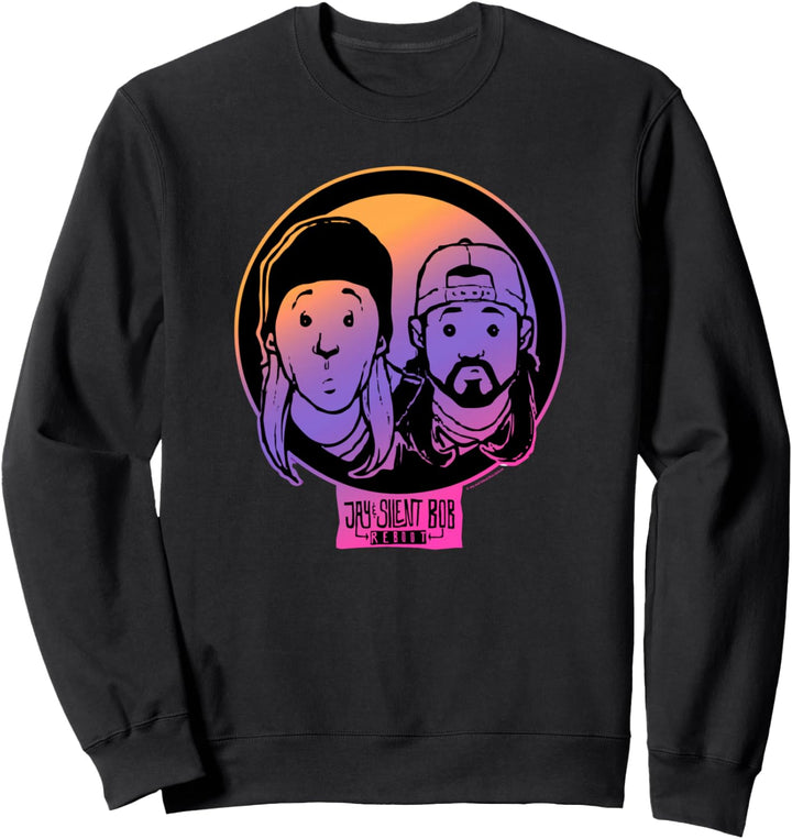 Jay & Silent Bob Colorful Cartoon Gradient Portraits Sweatshirt
