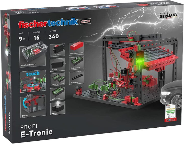 fischertechnik 559883 PROFI E-tronic – Elektronik Bausatz für Kinder ab 9 Jahren, Experimentierkaste