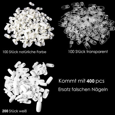 Übungshand Für Nageldesign mit 400pcs Ersatznägel, Professionelles Übungsfinger für Nageldesign Geln