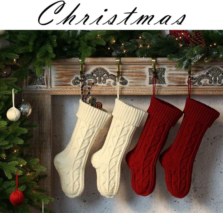 Dremisland Gestrickt Weihnachtsstrümpfe 4er Set, 38cm Grosse Klassische Personalisiert Weihnachtssoc