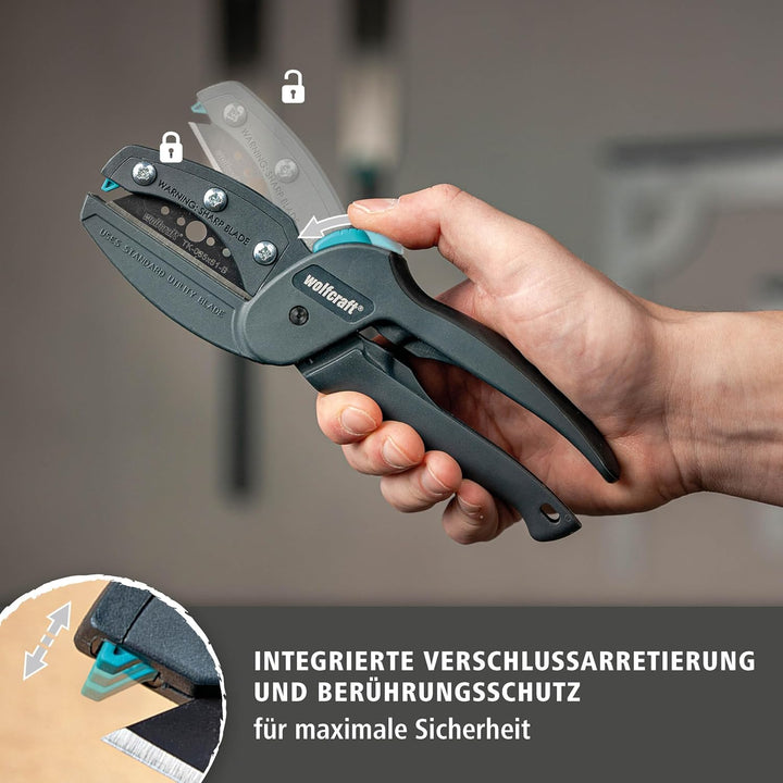 wolfcraft Allesschneider megaCut PRO – Profi-Multischneider mit PRO SHARP Klinge, ergonomischem 2-Ko