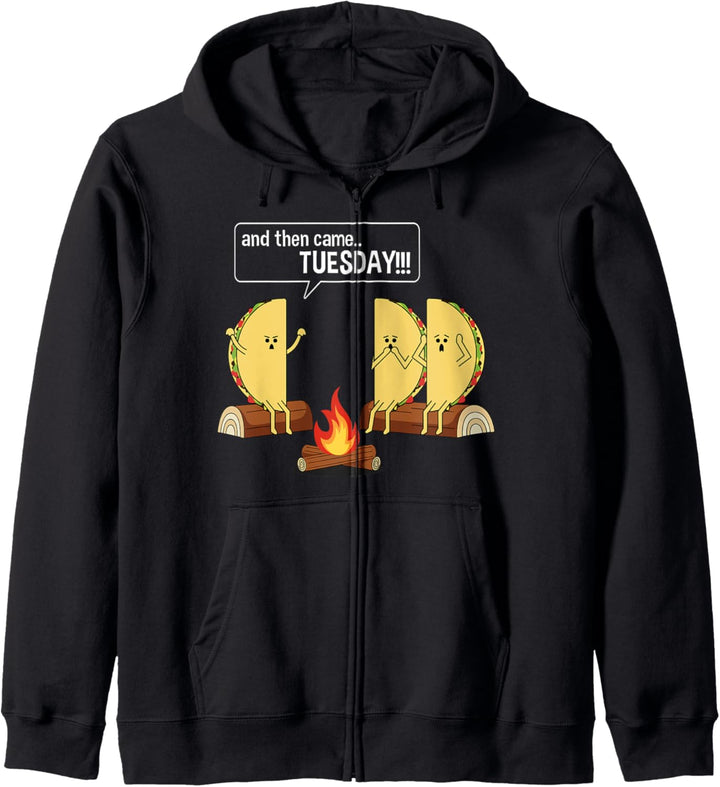 Taco Tells Scary Campfire Story About Tuesdays Funny Graphic Kapuzenjacke
