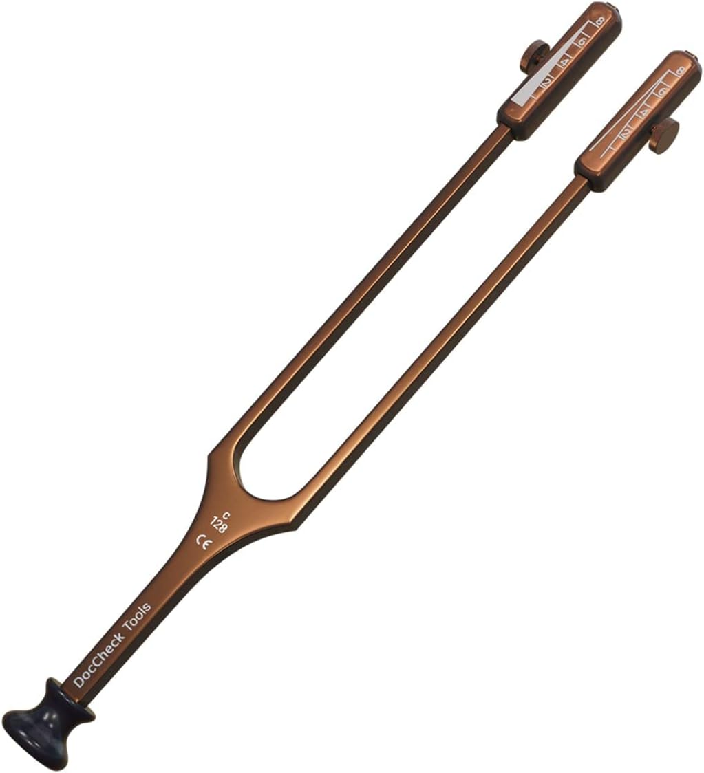 DocCheck Stimmgabel "Plinng" nach Rydel Seiffer mit Fuss & abnehmbaren Dämpfern (Kupfer), Kupfer