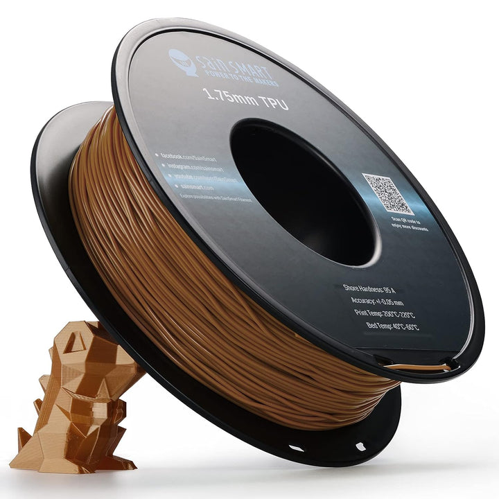 SainSmart TPU Filament 1.75, Caramel Flexible TPU 3D Druck Filament, Solid Color TPU, 1.75mm, 0.8kg,