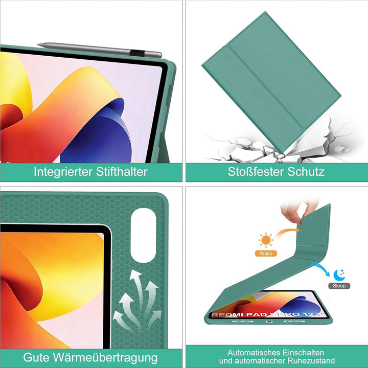 Hülle Mit Tastatur Für Xiaomi Redmi Pad 2 Pro 12.1 Zoll/Redmi Pad Pro 12.1” 2024, Hülle Tastatur, Bl