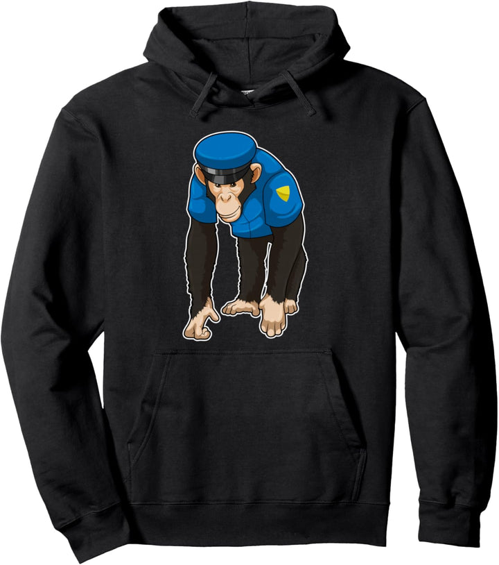 Affe Polizei Polizist Polizeiuniform Pullover Hoodie