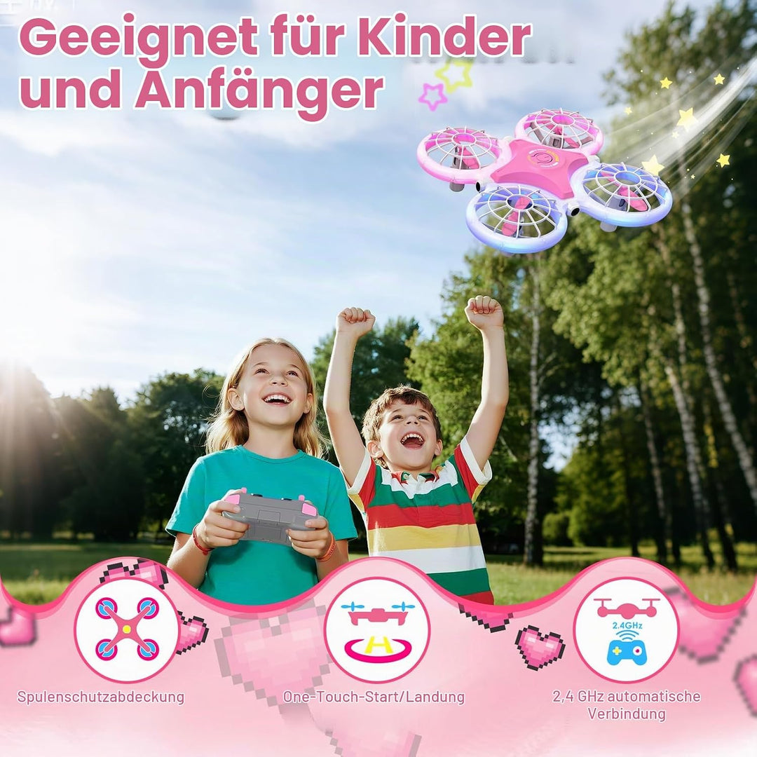 ShinePick Mini-Drohne für Kinder von 6 bis 10 Jahren mit LED-Lichteffekten, Spielzeug für Jungen und