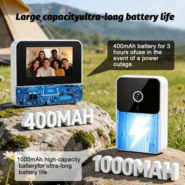 Kabellose Türklingel mit Kamera, 1080p 4,3" Video Türklingel, Bluetooth Video Gegensprechanlage Türk