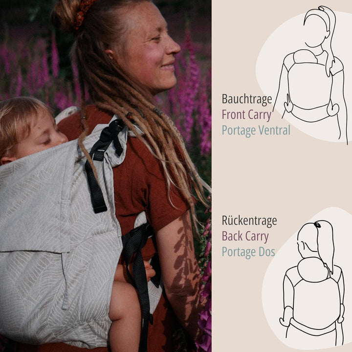 Hoppediz Buckle Toddler, Babytrage für Kleinkinder (9-25 kg), Design Grenada natur, Grenada natur