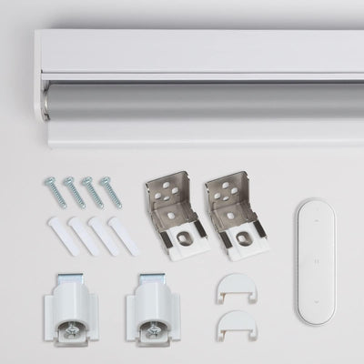 HOMEDEMO M100 Elektrische Rollos Verdunkelungsrollo mit Motor & Fernbedienung, Grau 45x110cm(BxH), S