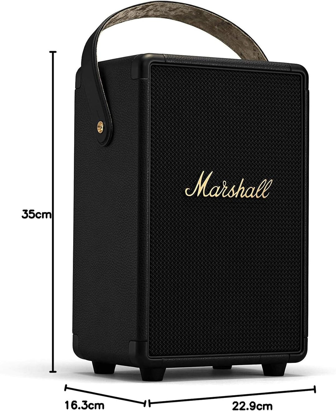 Marshall Tufton Outdoor Tragbarer Bluetooth Partylautsprecher, IPX2 wasserbeständig – Schwarz und Me