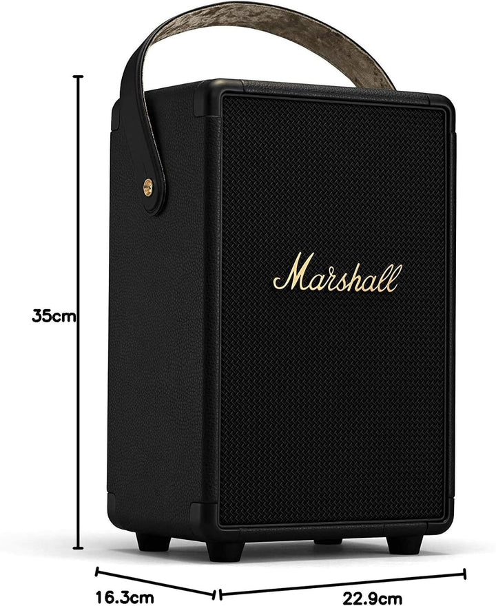 Marshall Tufton Outdoor Tragbarer Bluetooth Partylautsprecher, IPX2 wasserbeständig – Schwarz und Me